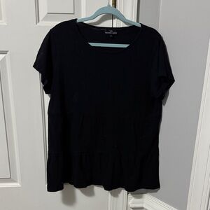 Nursing Queen Black Ruffle Top